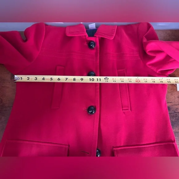 Worthington Red Pea Coat with Black Buttons - Picture 11 of 11
